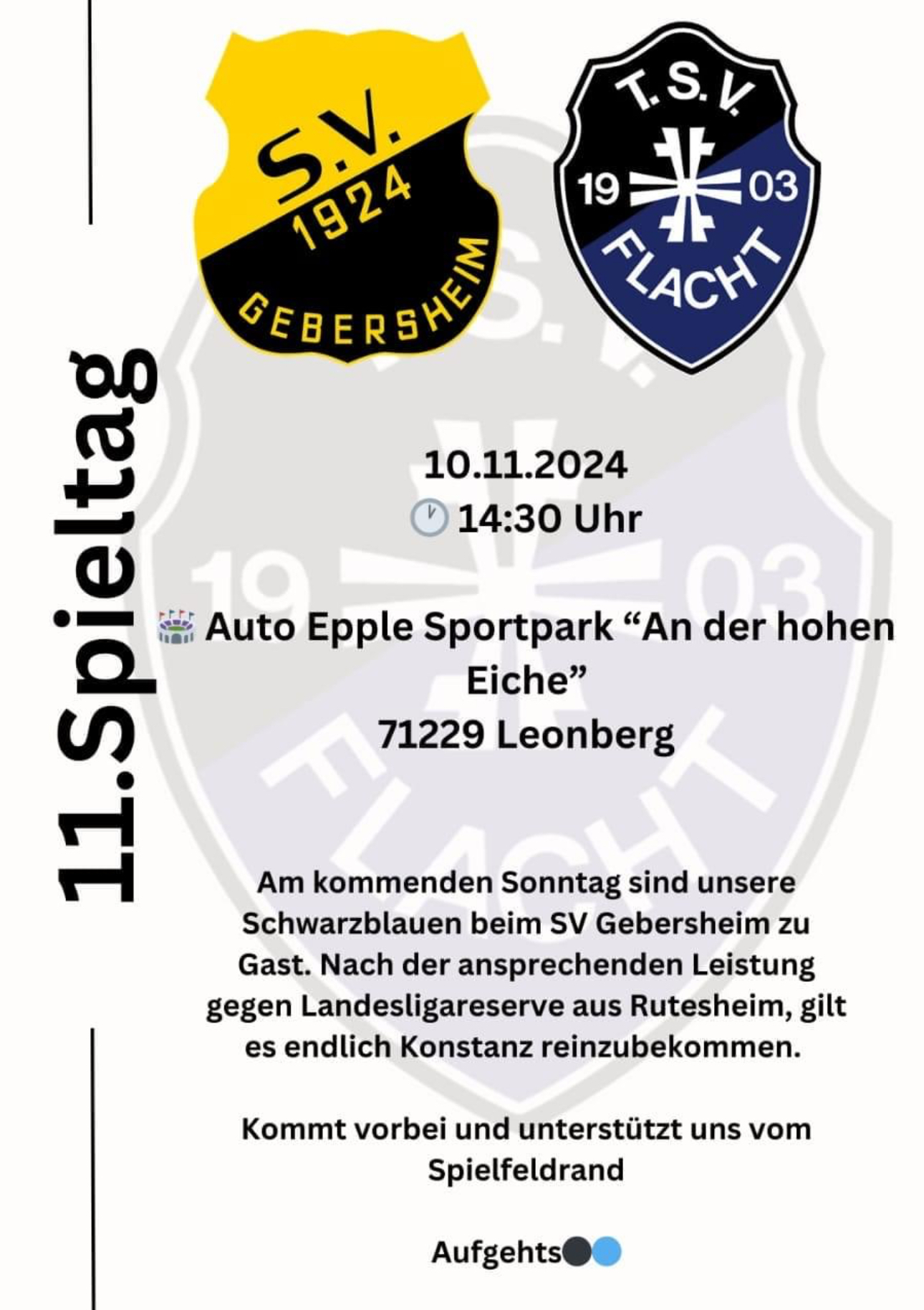 Auswärtsspiel in Gebersehim