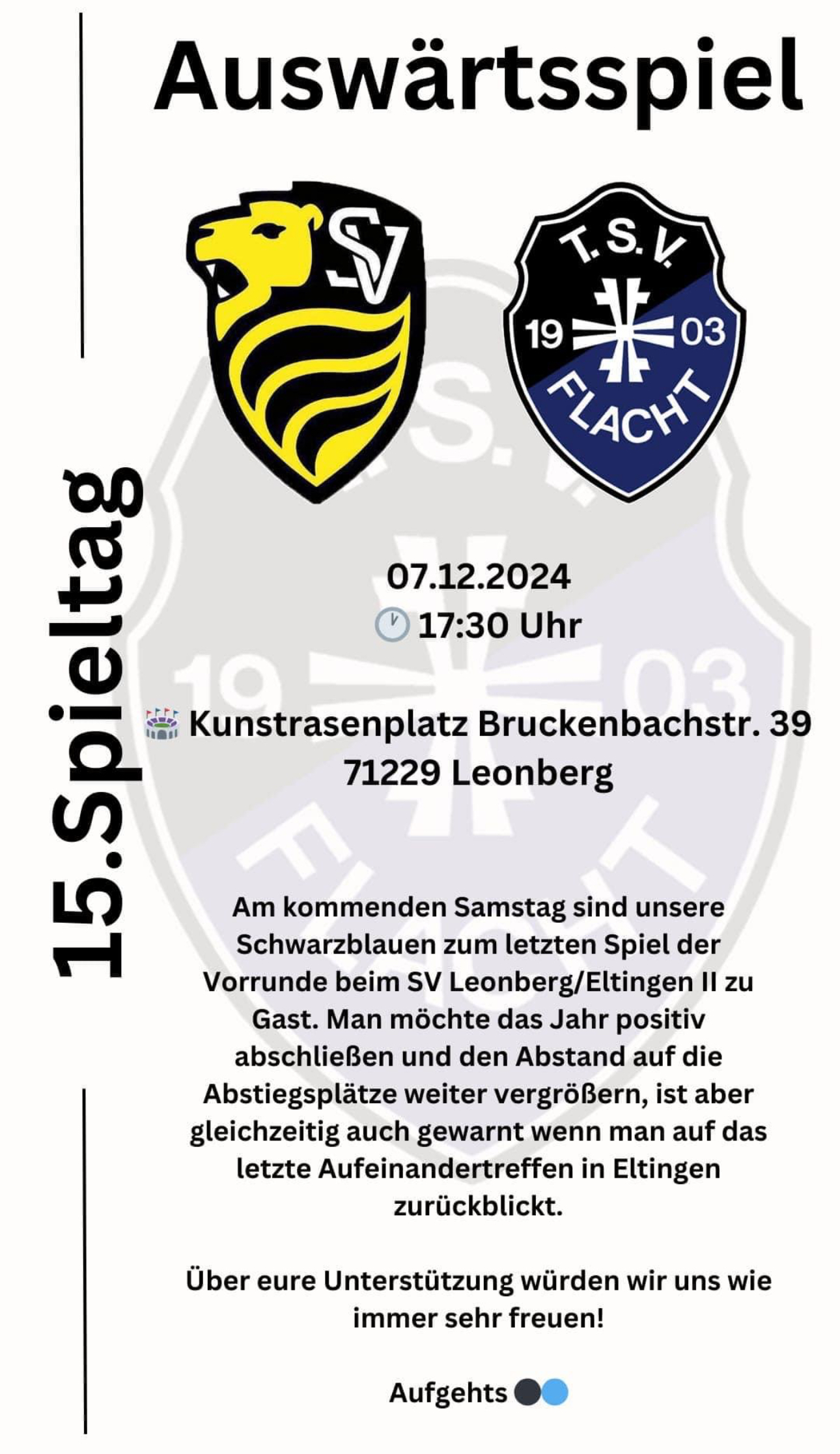 Auswärtsspiel des TSV Flacht in Eltingen