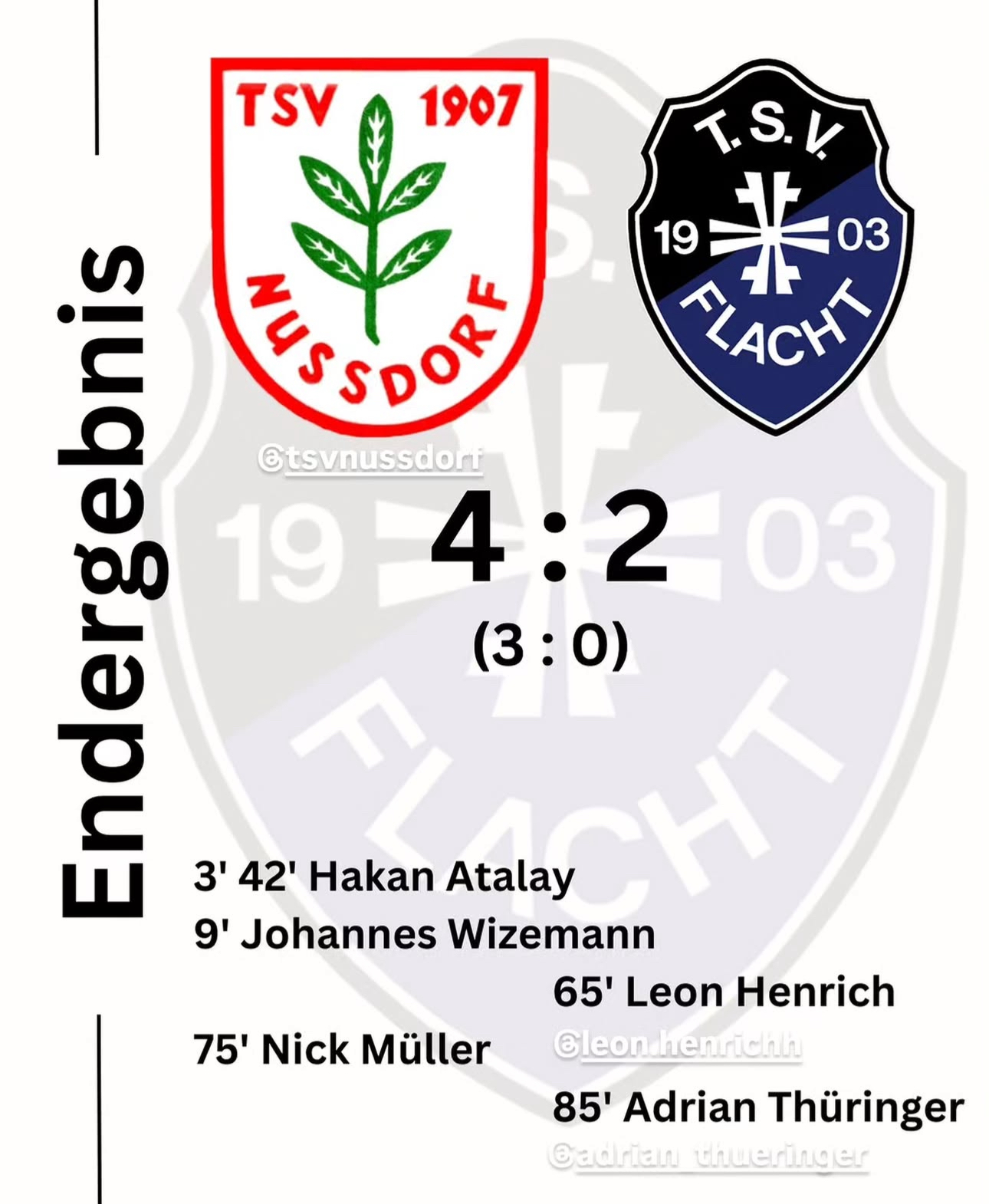 Rückblick von unserem Pressewart Wopfi: Vorbereitungsspiel TSV Nussdorf  -  TSV Flacht  4:2 (3:0)