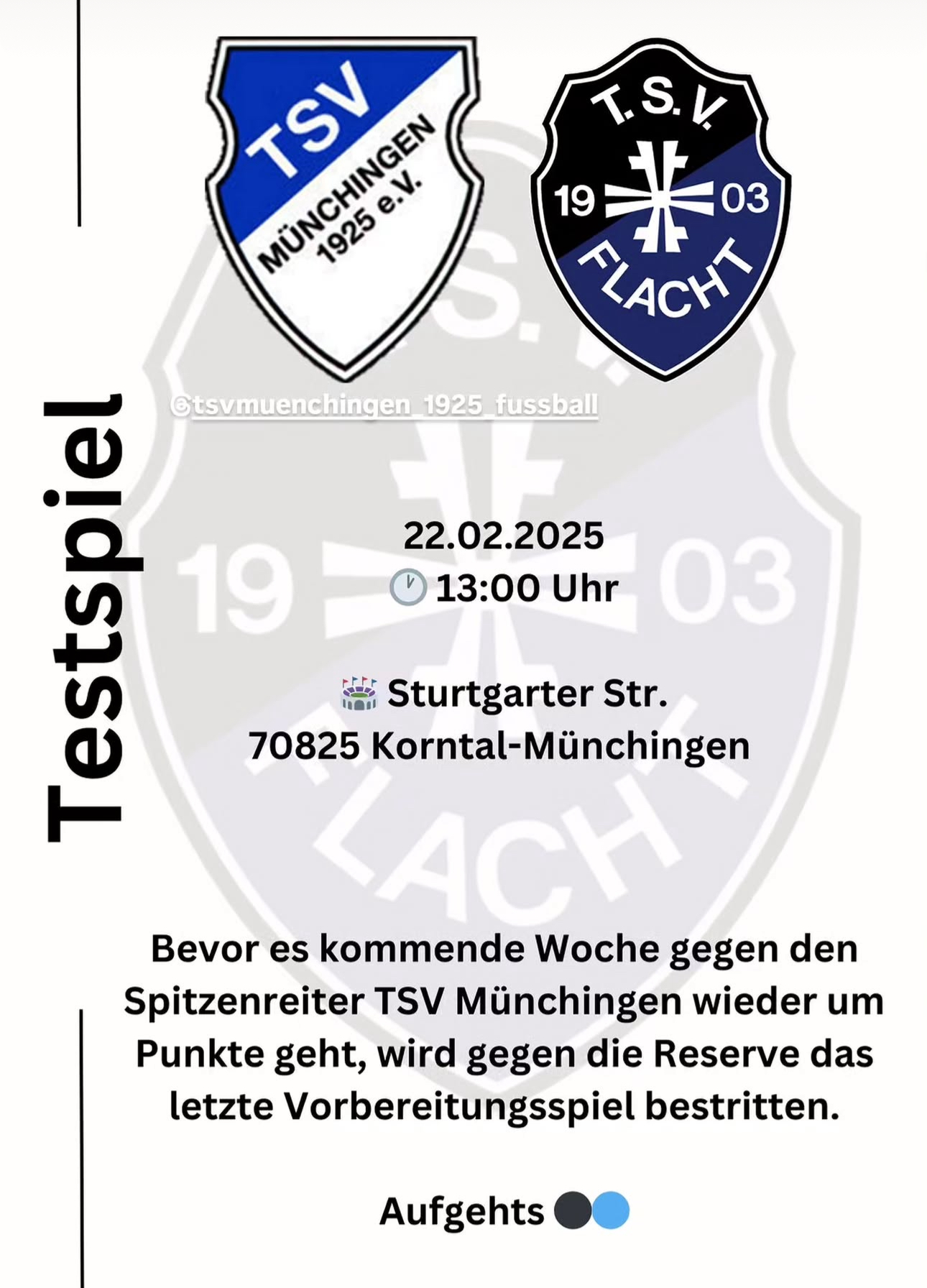 Vorbereitungsspiel beim TSV Münchingen II