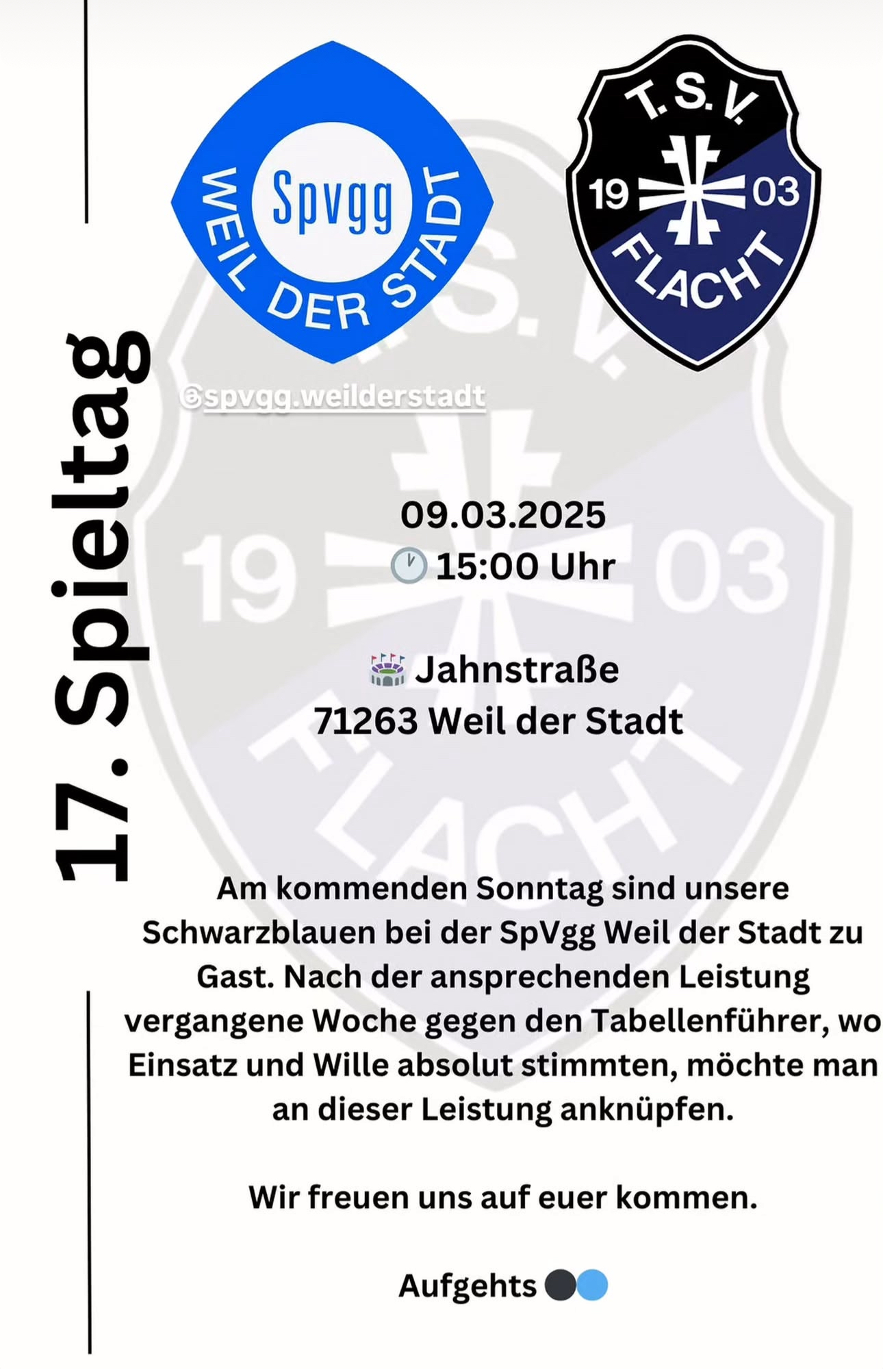 Auswärtsspiel des TSV Flacht in Weil der Stadt