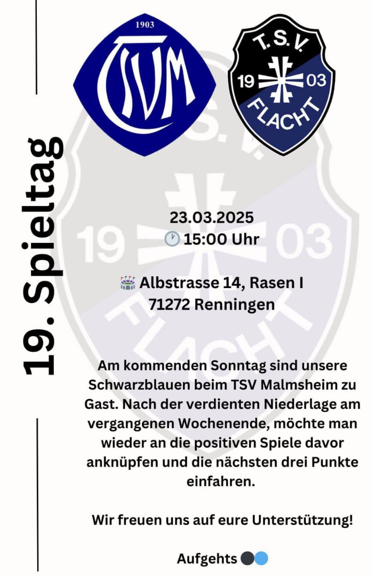 Spiel unserer Schwarz/blauen in Malmsheim