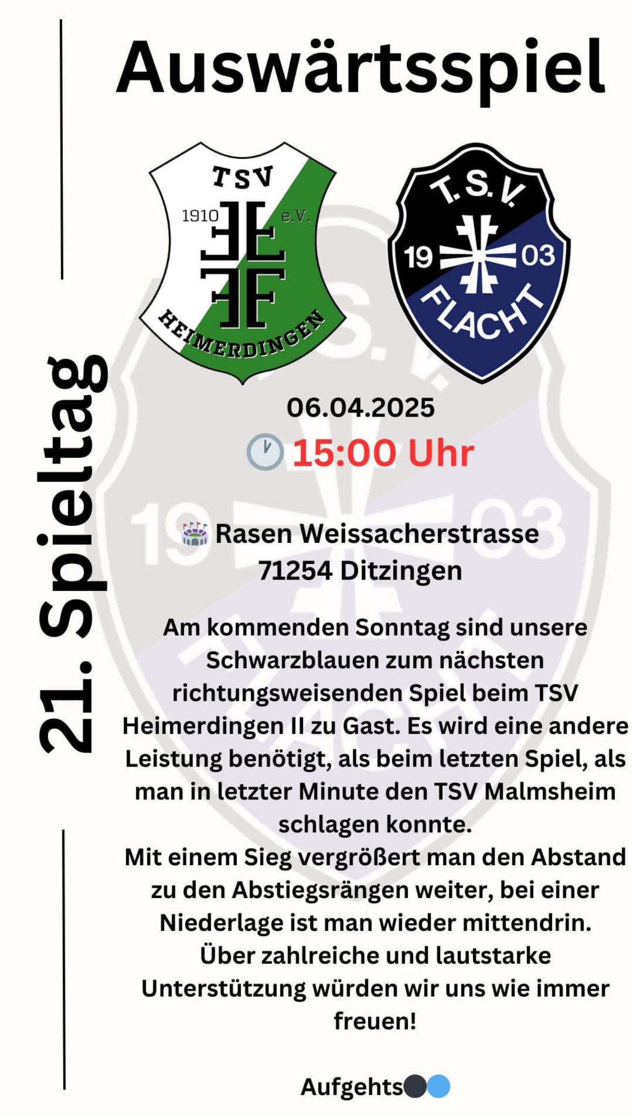 Unsere schwarz/blauen zu gast beim TSV Heimerdingen II