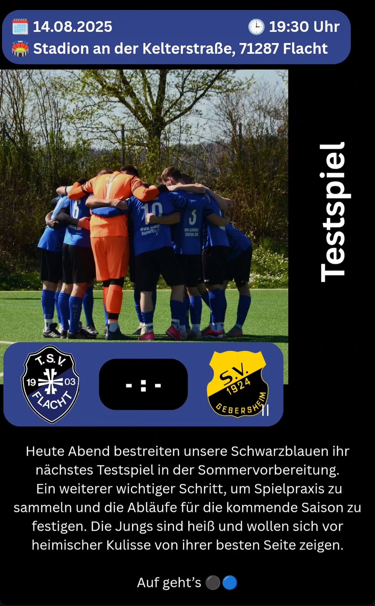 Testspiel an der Kelterstraße