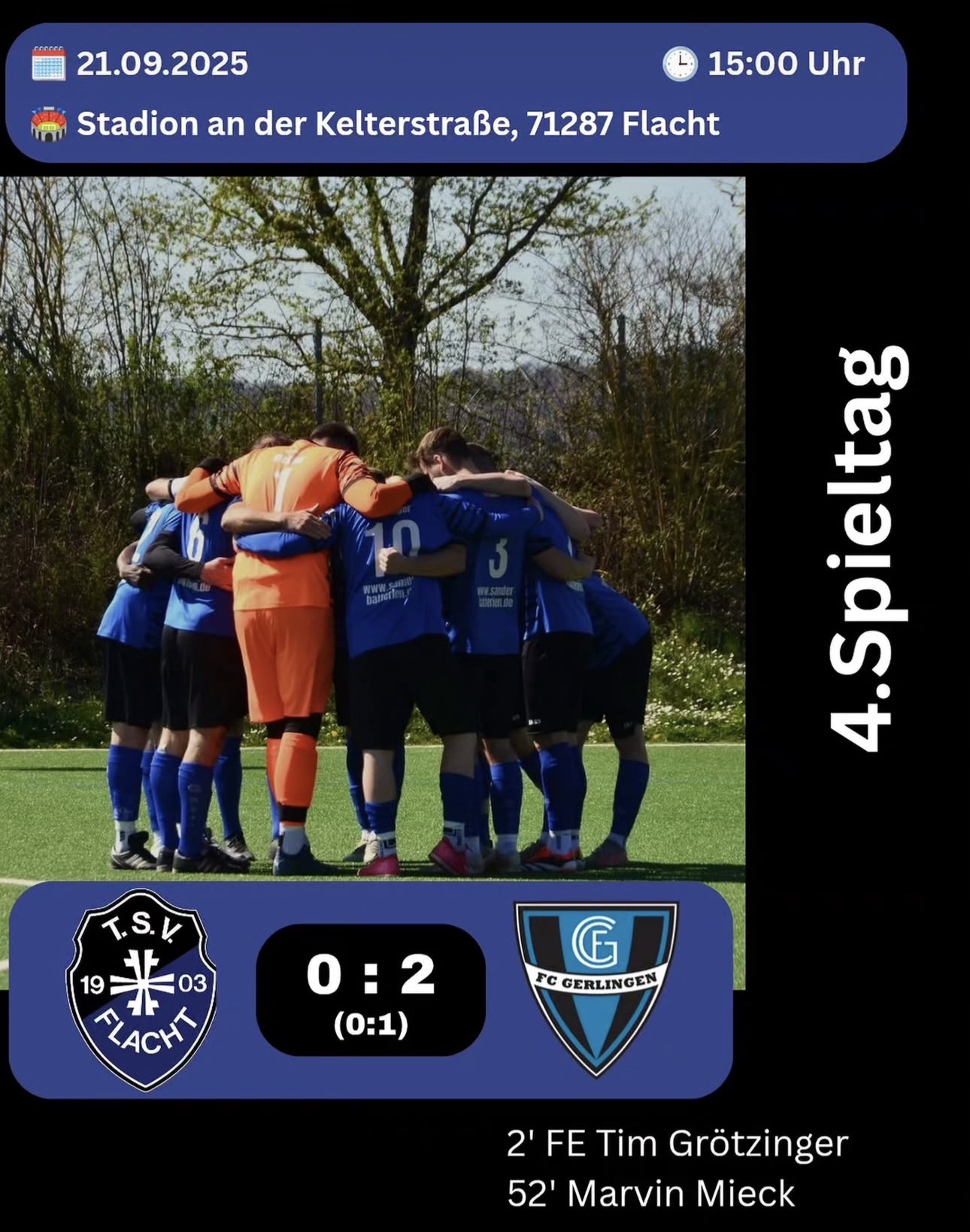 Rückblick von unserem Pressewart Wopfi: TSV Flacht – FC Gerlingen 0:2 (0:1)