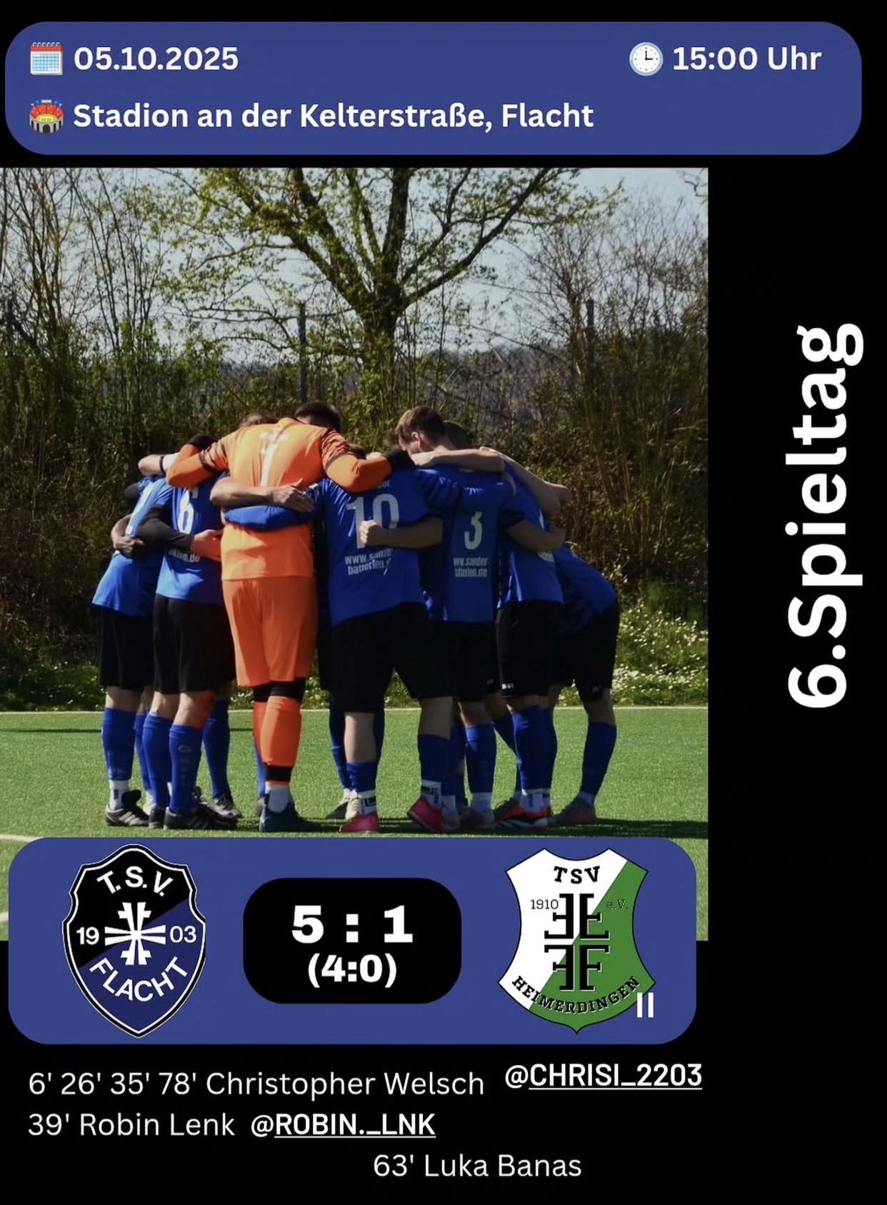 Rückblick von unserem Pressewart Wopfi: TSV Flacht - TSV Heimerdingen II 5:1 (4:0)