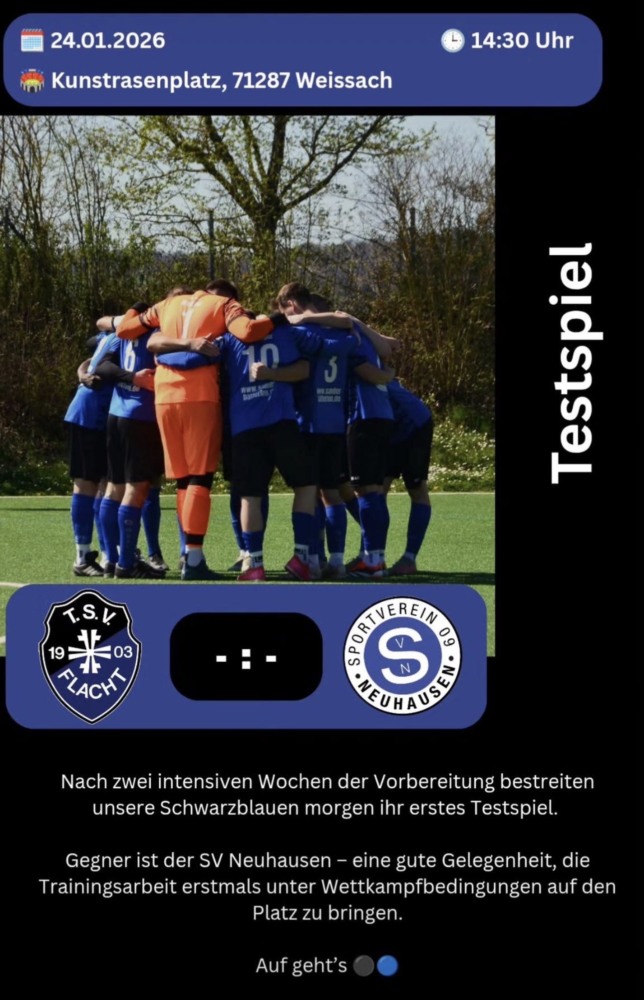 Erstes Testspiel in der Vorbereitung