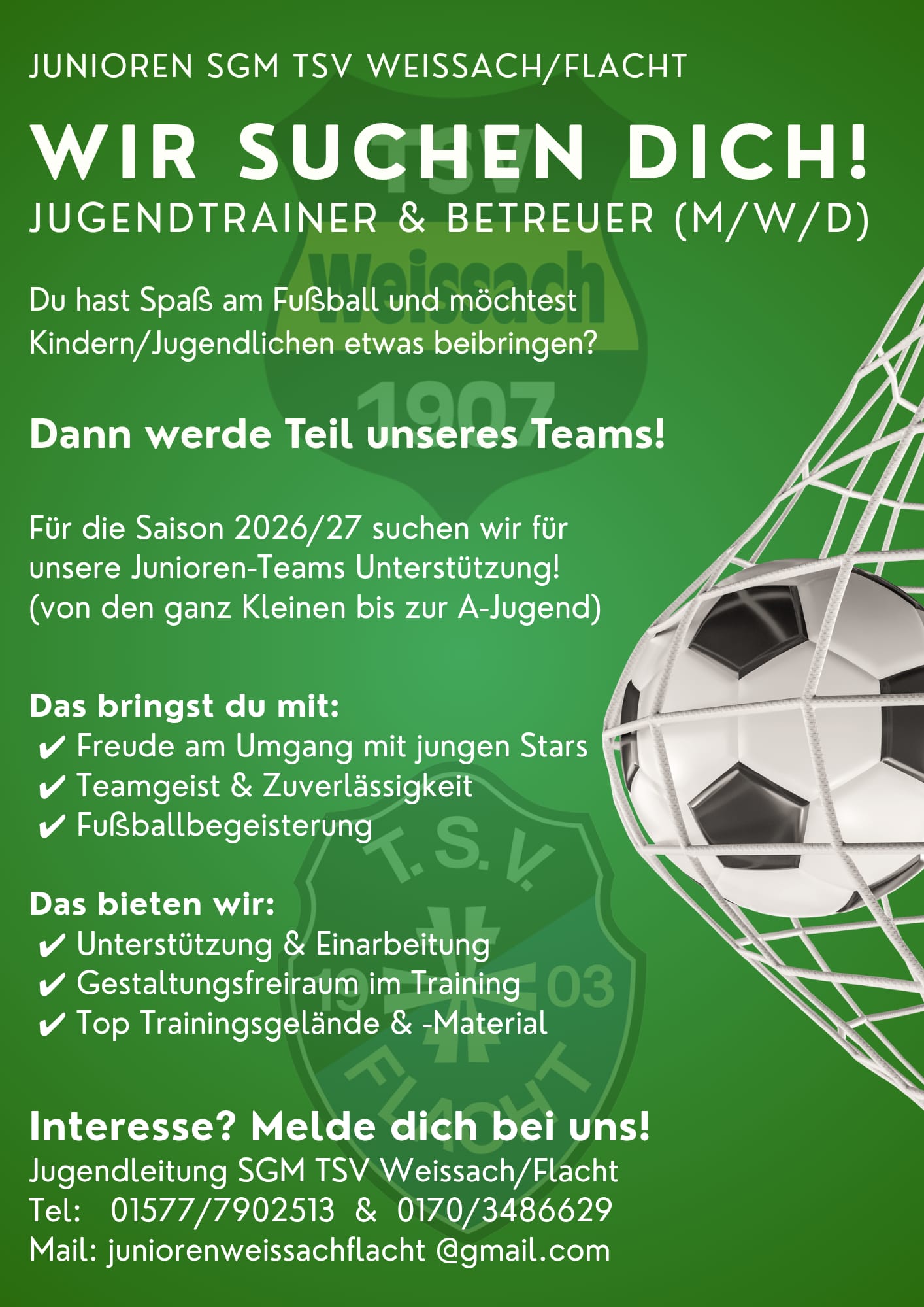 Junioren Weissach-Flacht: Wir suchen Dich!