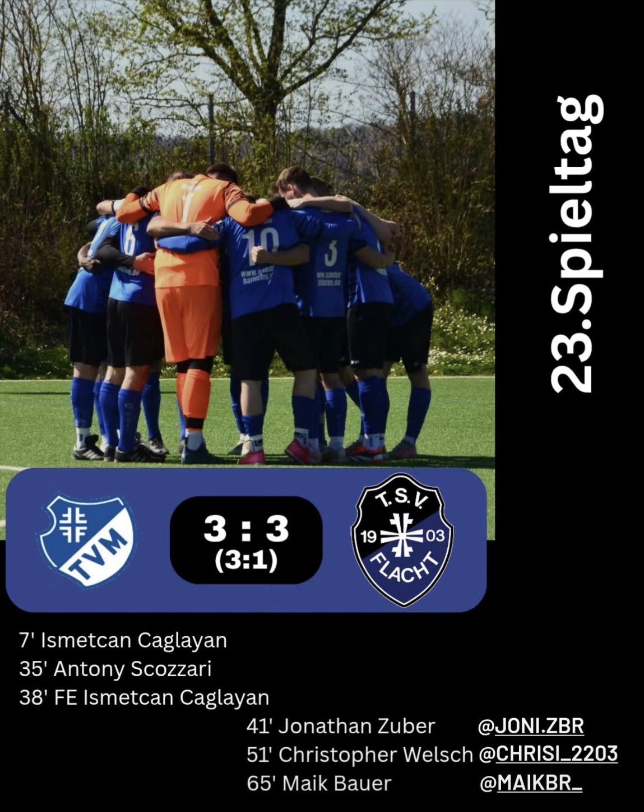 Rückblick von unserem Pressewart Wopfi: TV Möglingen - TSV Flacht 3:3 (3:1)