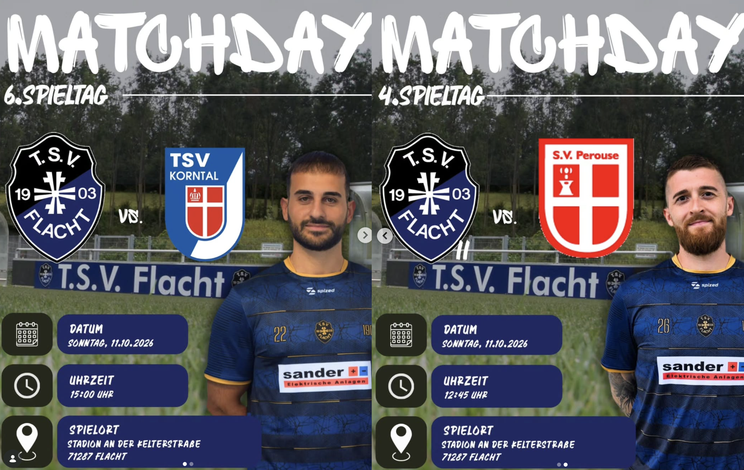 Heimspieltag an der Kelterstraße: TSV Flacht – TSV Korntal & TSV Flacht II - SV Perouse