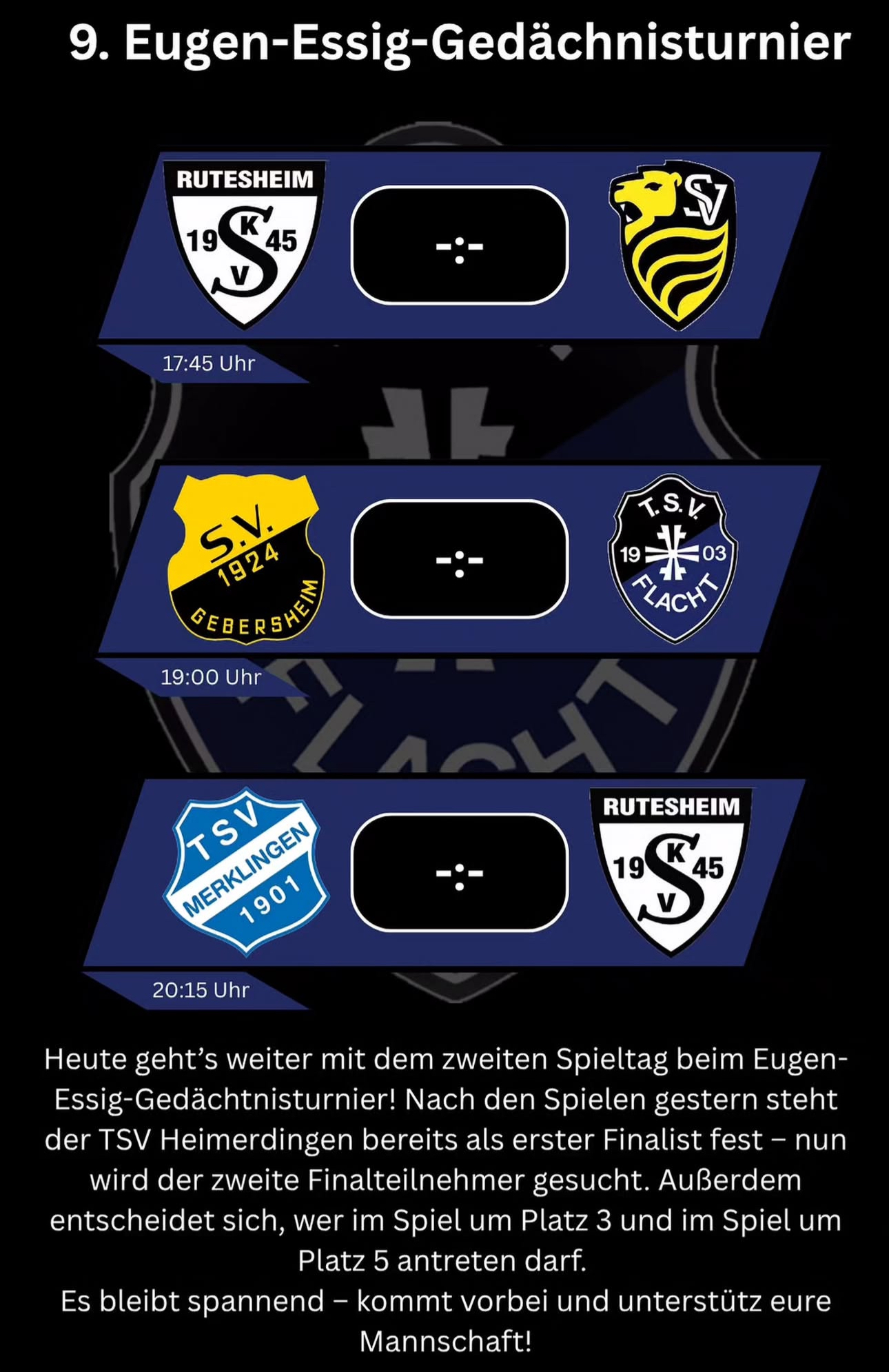 Stuttgarter Hofbräu präsentiert den zweiten Turniertag des  9. Eugen-Essig-Gedächtnis-Turnier