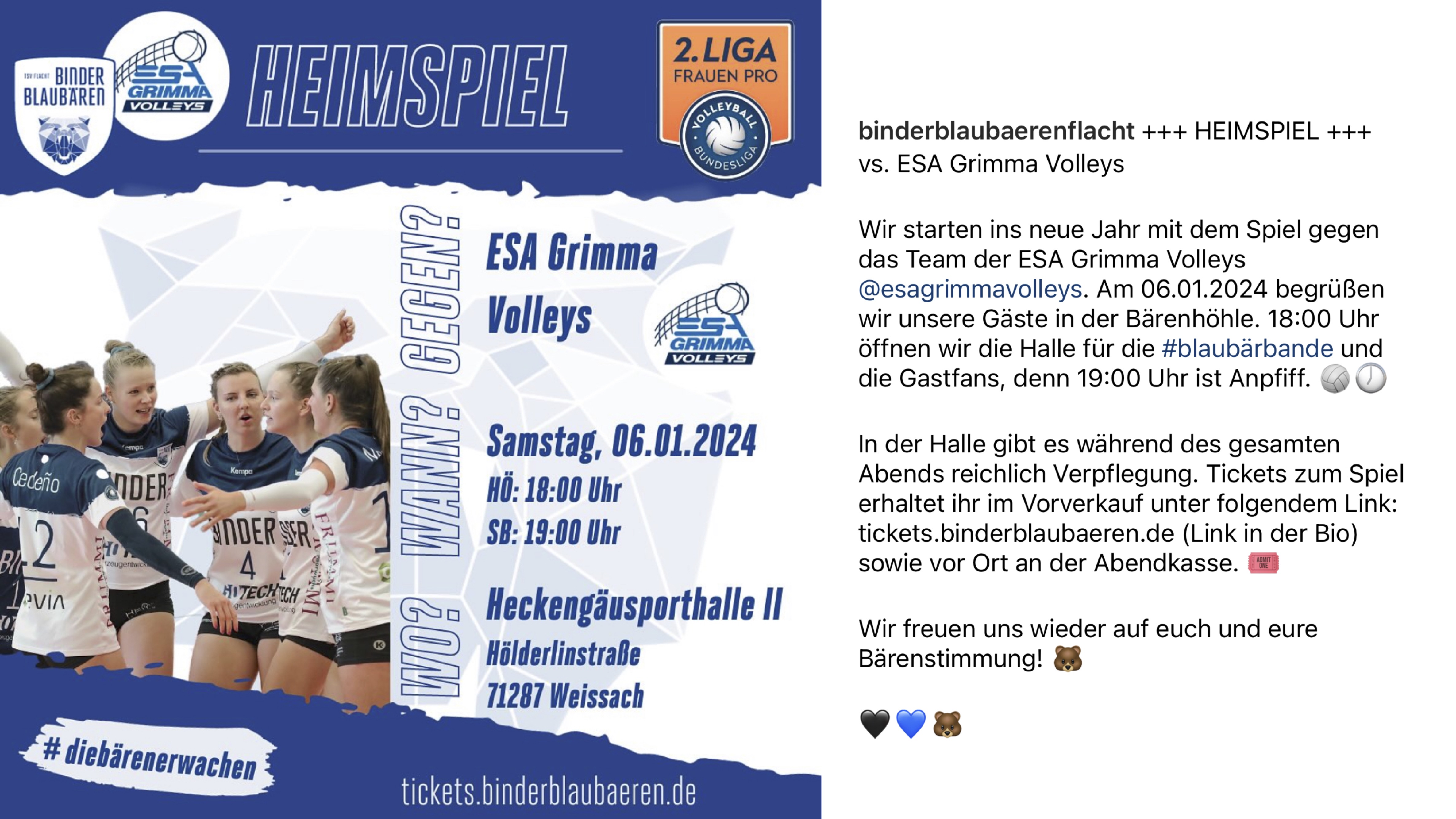 Binder Blaubären TSV Flacht - ESA Grimma Volleys