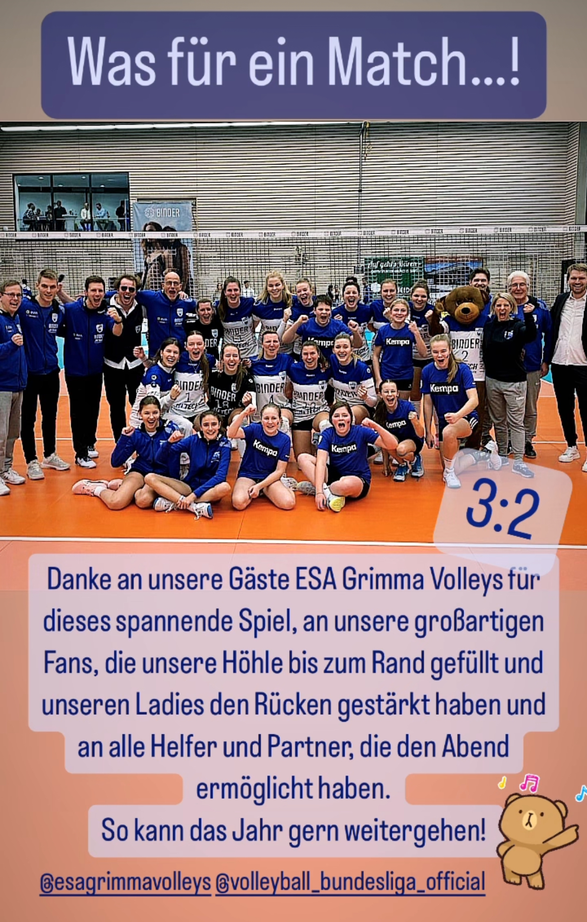 Die Binder Blaubären TSV Flacht sagen Danke!