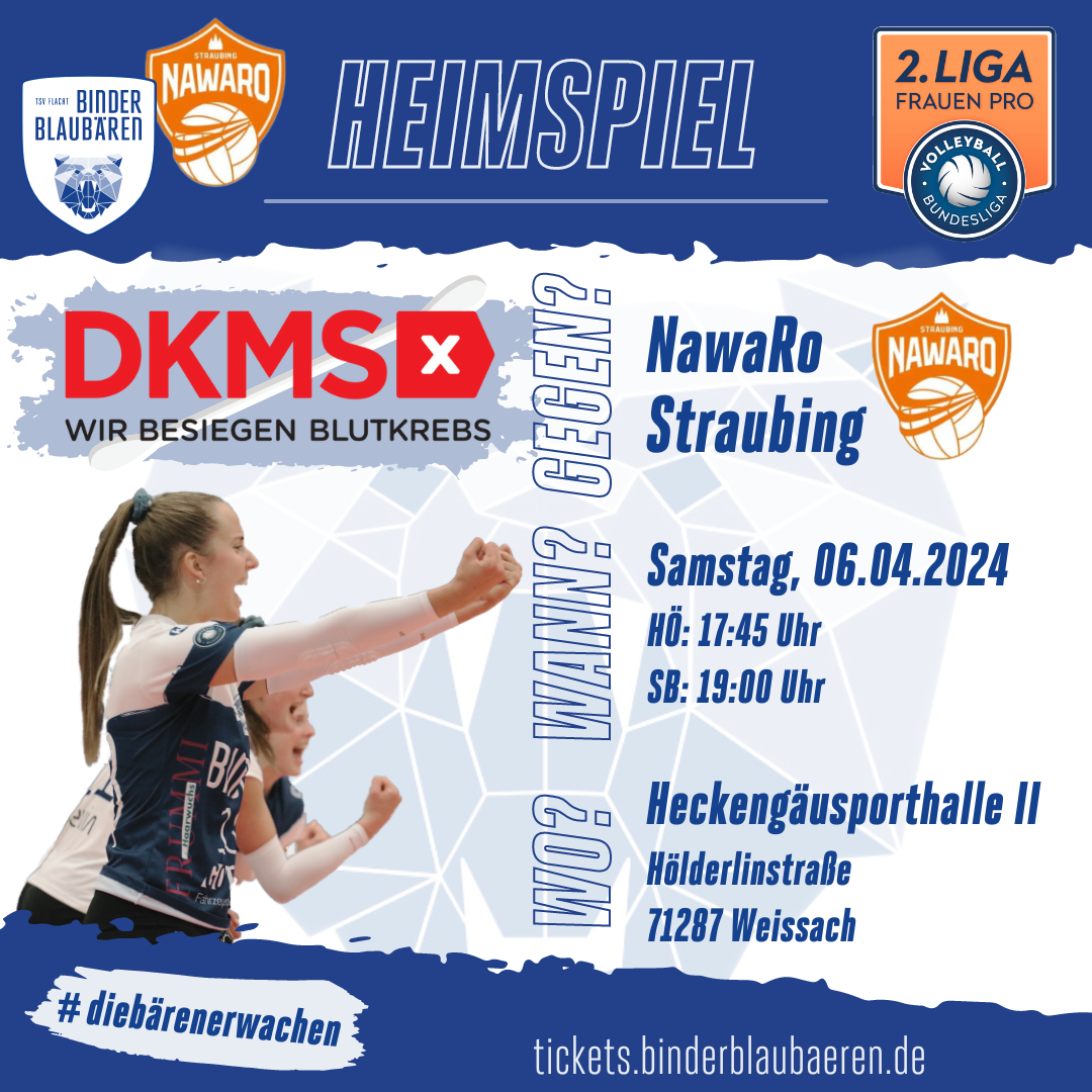 Binder Blaubären TSV Flacht: Heimspiel gegen Nawaro Straubing