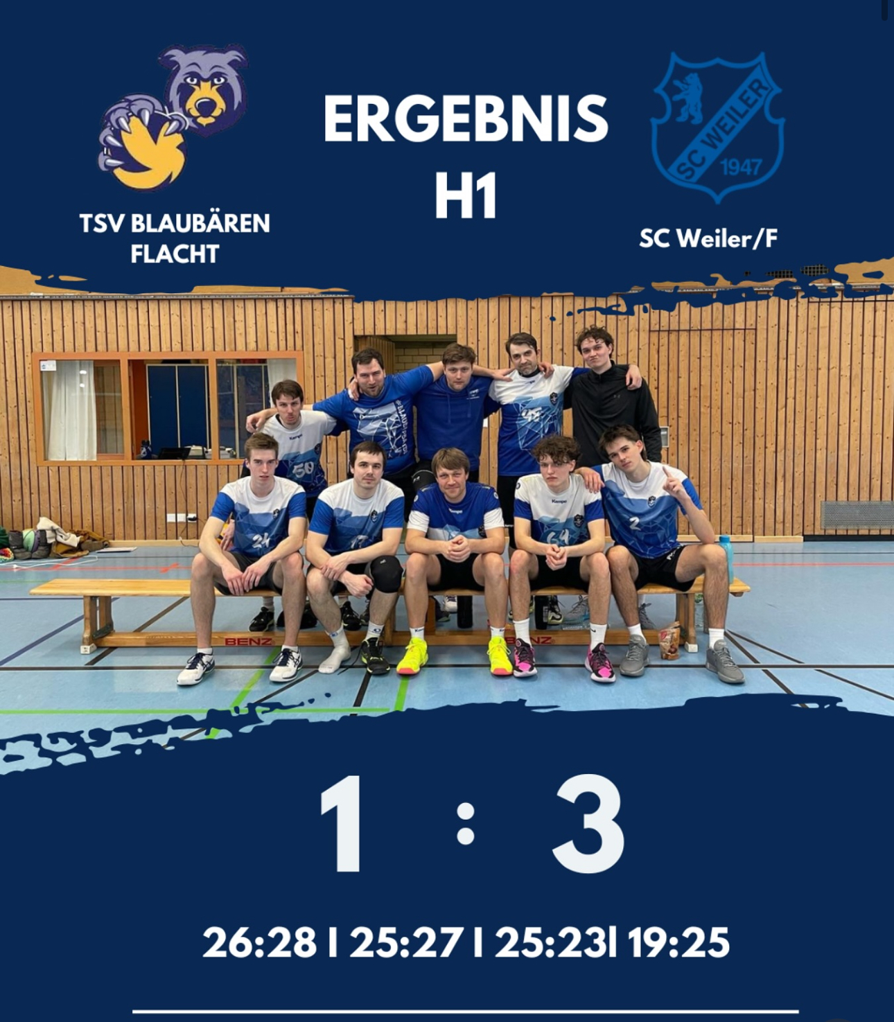 Blaubären TSV Flacht: Heimniederlage gegen den SC Weiler/F