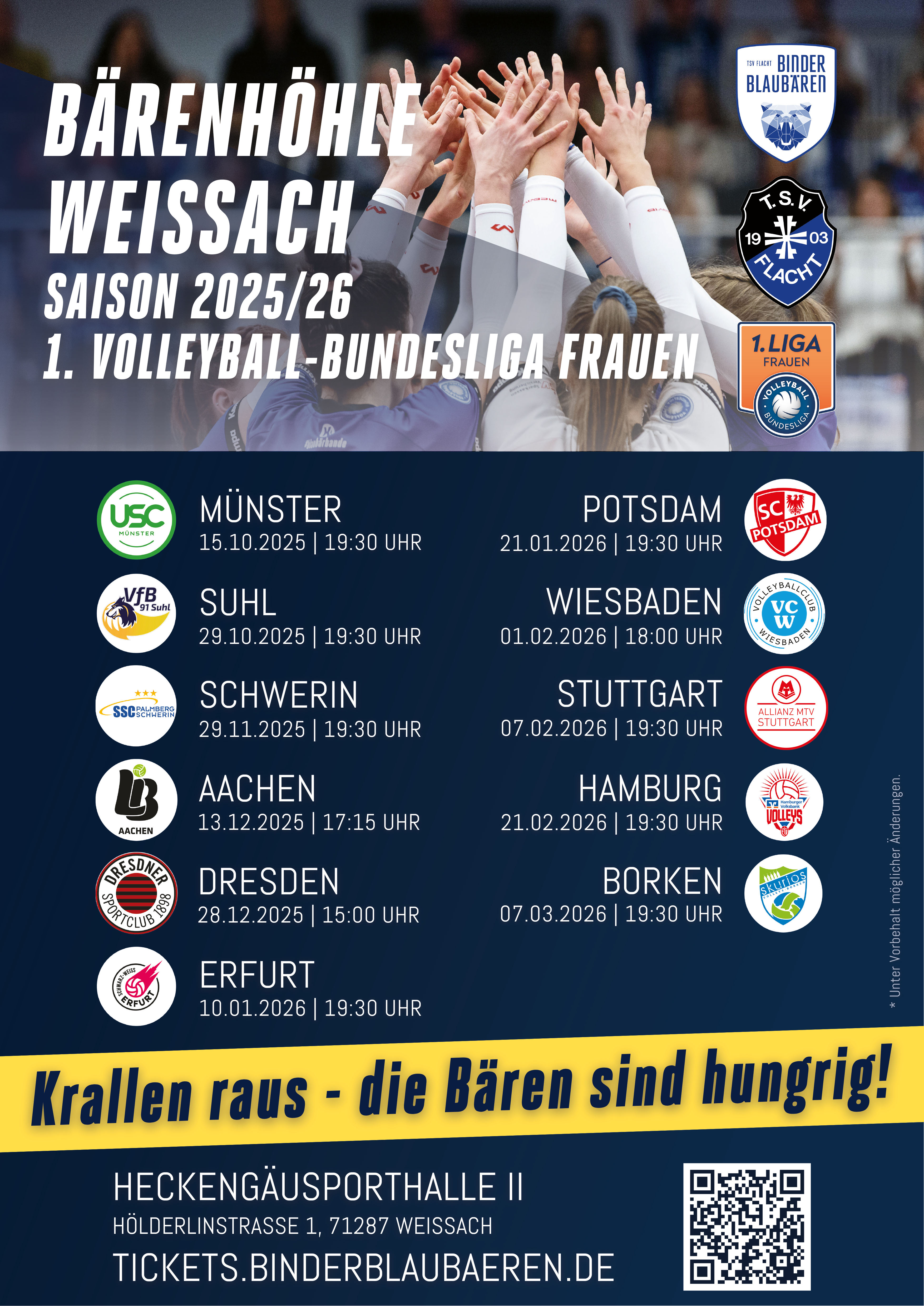 Heimspiele der Binder Balubären TSV Flacht Saison 2025/2026