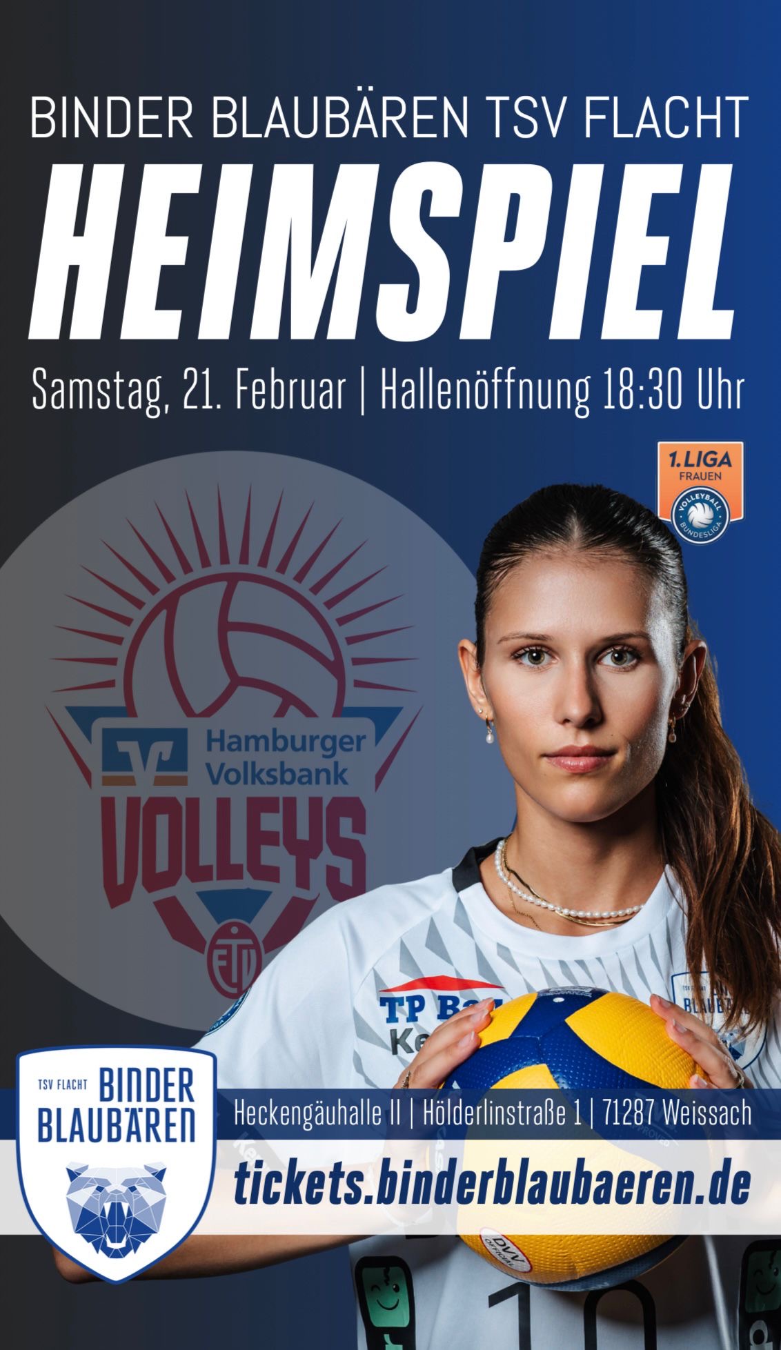 Heimspiel unsere Binder Blaubären TSV Flacht gegen ETV Hamburg