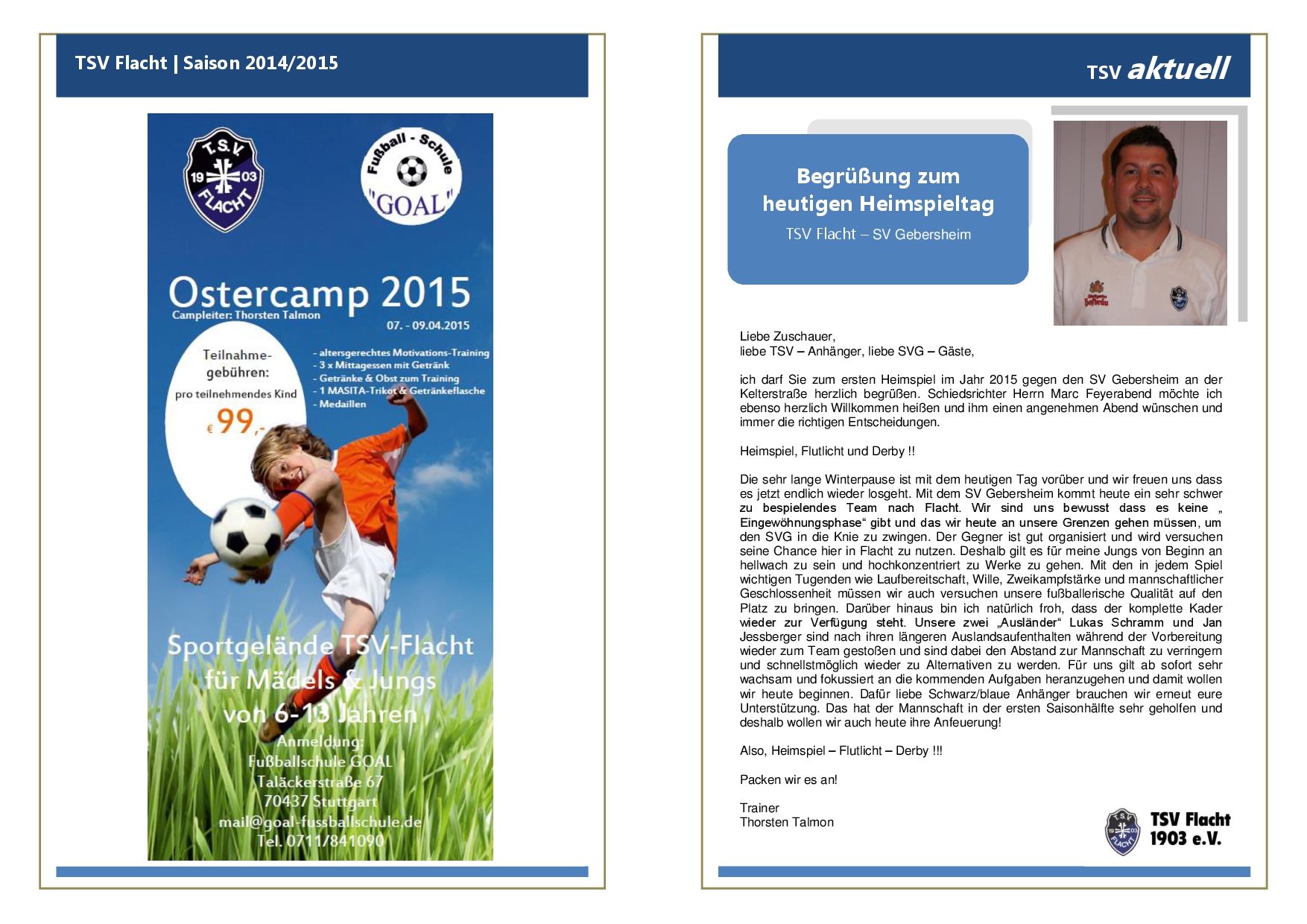 2015 03 20 Sondereinlage Sportplatzblätte 9. Heimspiel SV Gebersheim 001