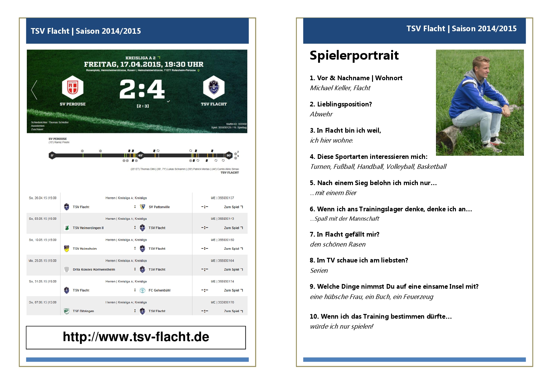 2015 04 22 Sondereinlage Sportplatzblätte 11. Heimspiel TSV Münchingen 002
