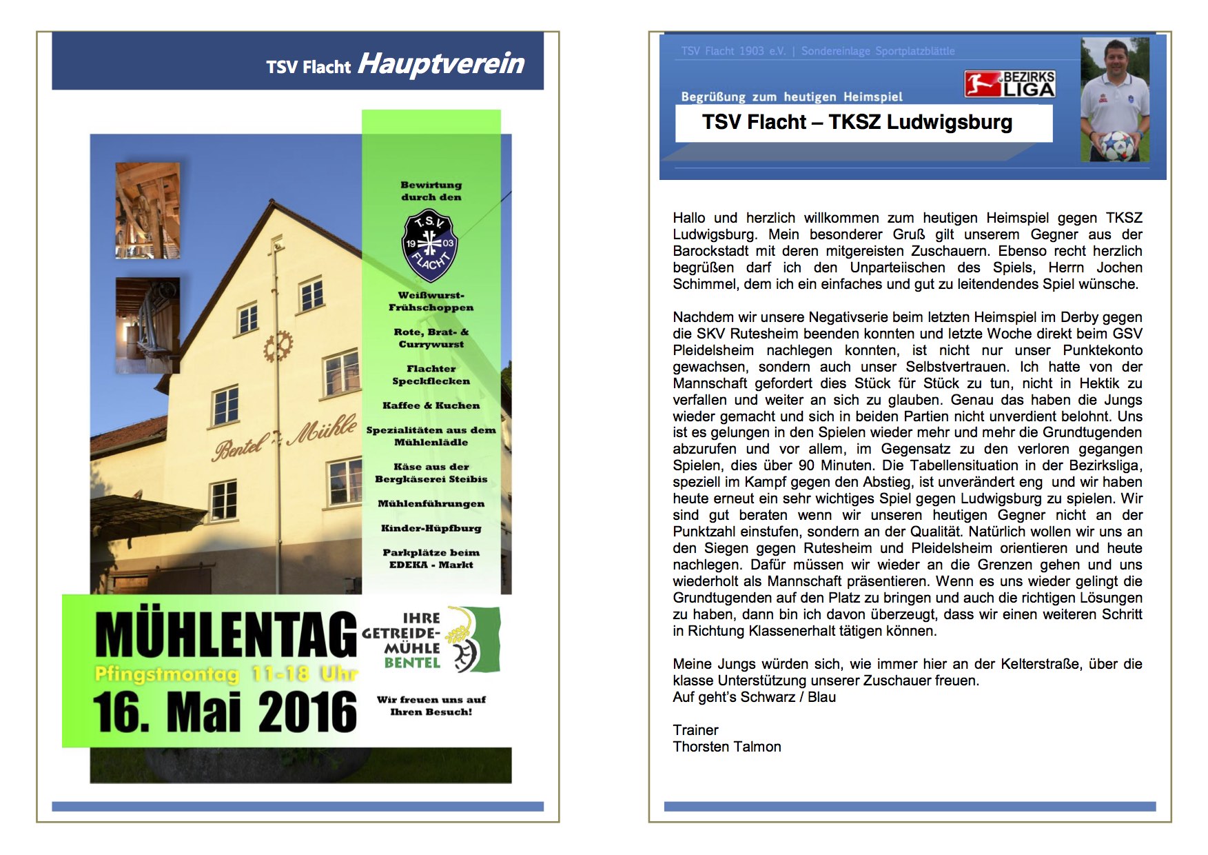 2016 04 24 Sondereinlage Sportplatzblätte 13. Heimspiel Ludwigsburg.1