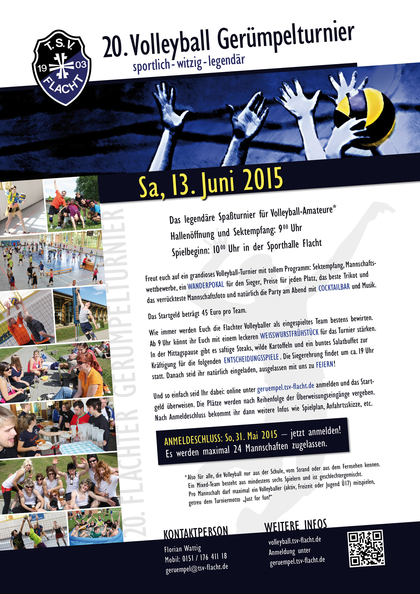 Einladung Volleyball Geruempelturnier 2015 TSV Flacht